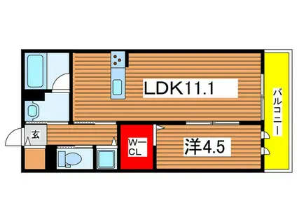 CASA DELLA PACE(1LDK/2階)の間取り写真
