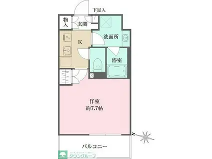 プライムアーバン菊川(1K/5階)の間取り写真