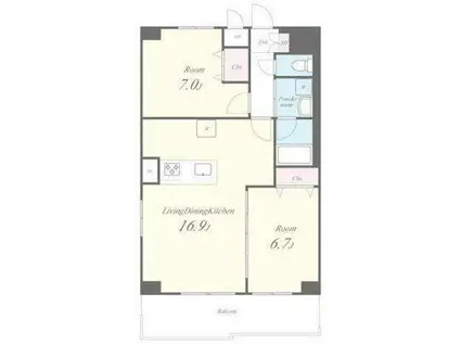 シルベーヌ池上(2LDK/5階)の間取り写真