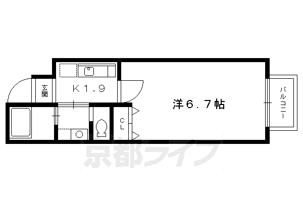 MESAVERDE五辻(1K/3階)の間取り写真