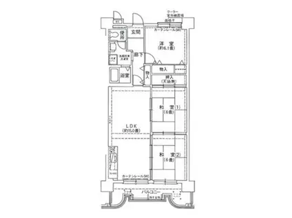 コーシャハイツ諸口(3LDK/2階)の間取り写真