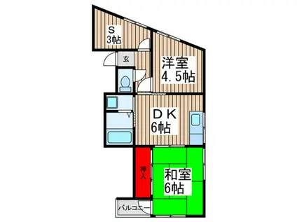 ラ・フィナート(2SDK/3階)の間取り写真