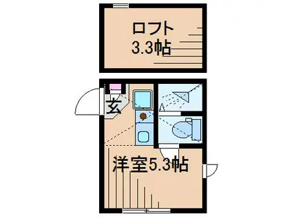 ピアチェーレ菊名(ワンルーム/1階)の間取り写真