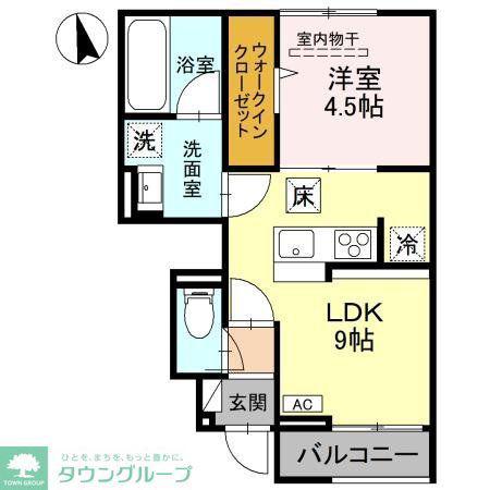 HYDRANGEA(1LDK/1階)の間取り写真