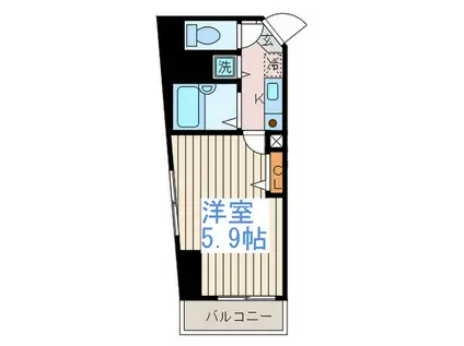 グランプレッソ河田町(1K/4階)の間取り写真