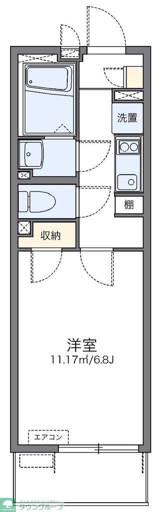 レオネクストカサミラII(1K/1階)の間取り写真