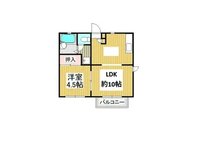 コーポ浦真(1LDK/2階)の間取り写真