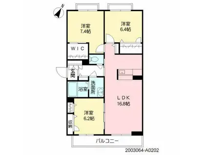 ベルデガゾン(3LDK/2階)の間取り写真