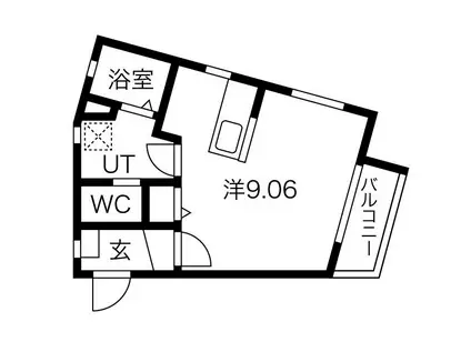 GRAIN鳴海(1K/1階)の間取り写真