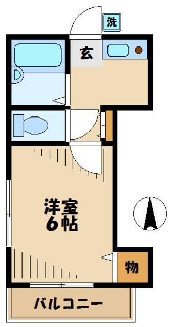 久川ハウス(1K/2階)の間取り写真