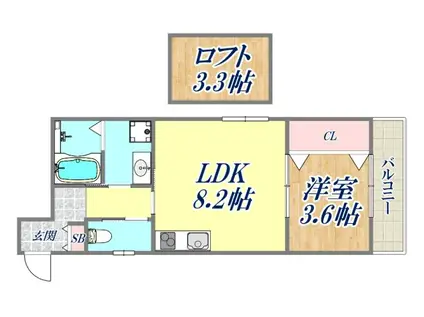 西宮市獅子ケ口町PJ(1LDK/3階)の間取り写真
