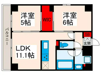 S-RESIDENCE東日暮里(2LDK/5階)の間取り写真