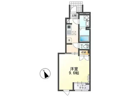 ソラティオ(1K/1階)の間取り写真