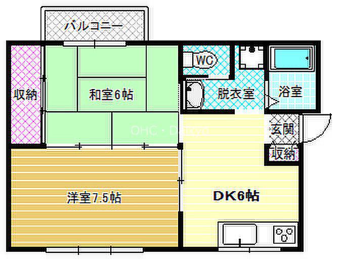 第1コーポ平野(2DK/2階)の間取り写真