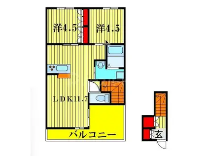 パ・マル逆井(2LDK/2階)の間取り写真