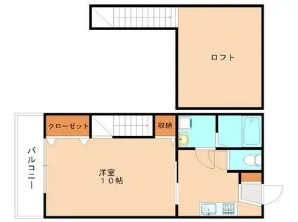 Fガーデン教育大前I(1K/2階)の間取り写真