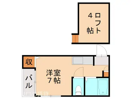 フィオーレ箱崎(ワンルーム/2階)の間取り写真