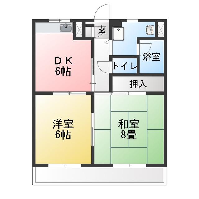 ジョイルーム(2DK/3階)の間取り写真