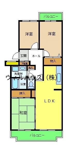 オースター6番館(3LDK/2階)の間取り写真