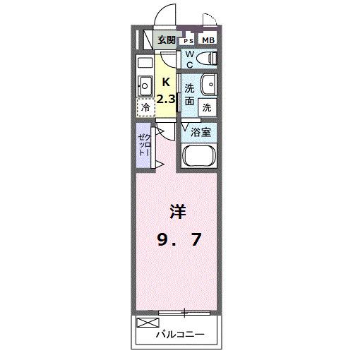 グレース長泉(1K/3階)の間取り写真