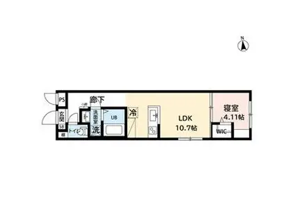 AMIRL PREMIER IMAIKEアミ(1LDK/4階)の間取り写真