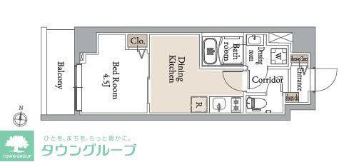 グランカーサ住吉III(1LDK/7階)の間取り写真