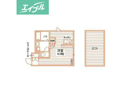 メゾン佛蘭西 B棟(ワンルーム/1階)の間取り写真