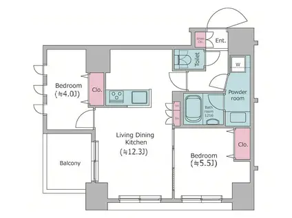 クレヴィアリグゼ日暮里(2LDK/10階)の間取り写真