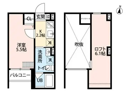 ビソラ西立花(1K/1階)の間取り写真