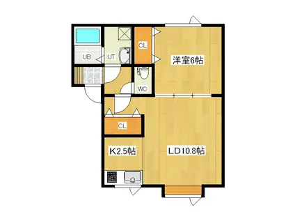 ナセール高栄(1LDK/2階)の間取り写真