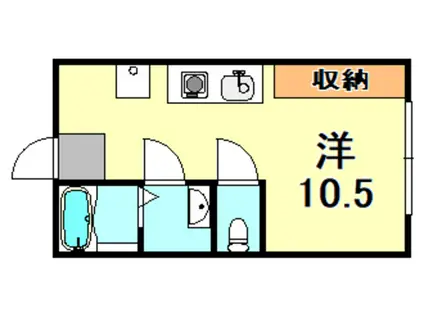 ビタミンテラス生田町(1K/4階)の間取り写真