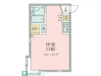 野沢ガーデン(ワンルーム/1階)の間取り写真