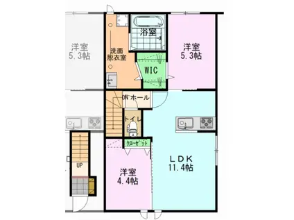 グラン・パレスかほくVII(2LDK/2階)の間取り写真