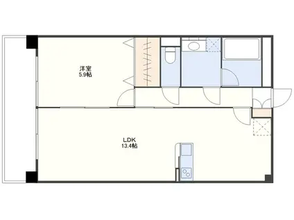 リヴィエールSAKAE(1LDK/3階)の間取り写真