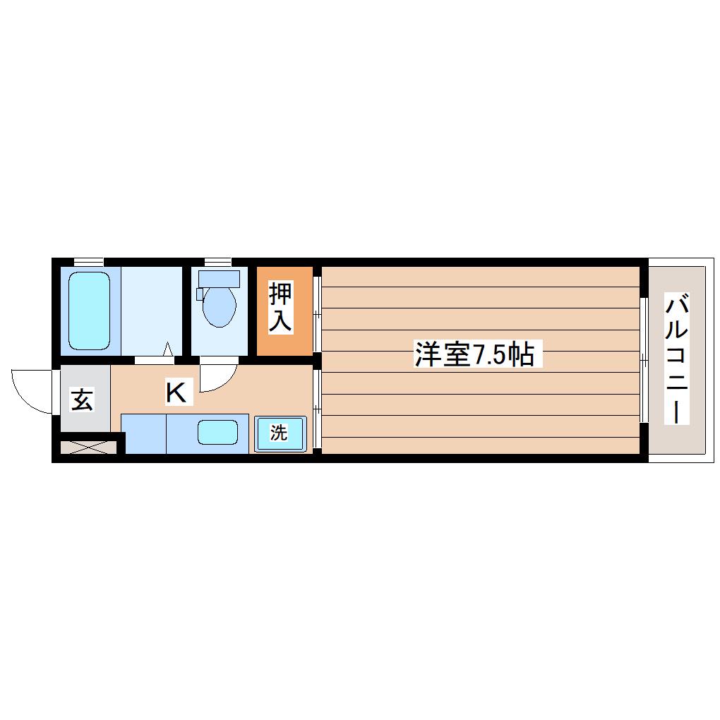シャイニングプラザ佐竹(1K/3階)の間取り写真