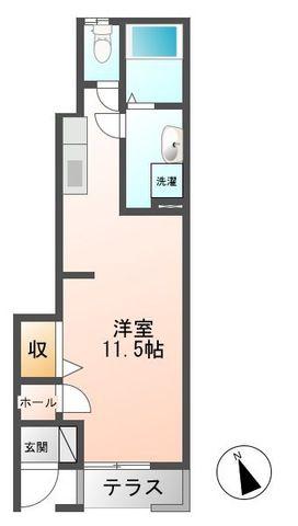 ヴァンヴェール(1K/1階)の間取り写真