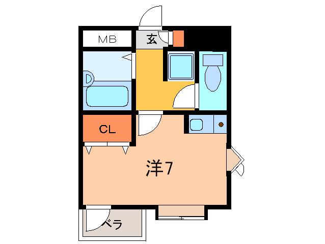 モンレーブ(ワンルーム/2階)の間取り写真