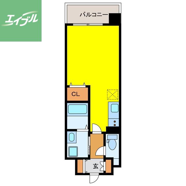 レブリアント鳥栖(ワンルーム/6階)の間取り写真