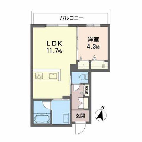 シャーメゾン グランシャンテ別府(1LDK/3階)の間取り写真