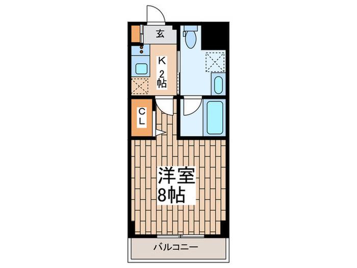 KDXレジデンス桜上水(1K/1階)の間取り写真