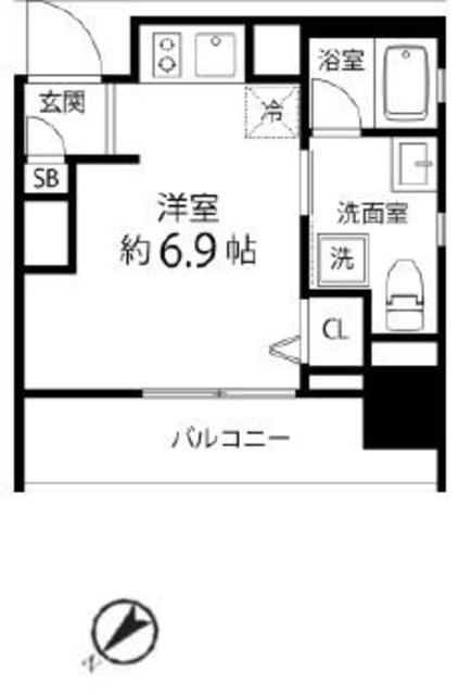 T′S GARDEN東池袋(ワンルーム/9階)の間取り写真