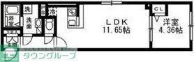 SOLASIA RESIDENCE 武蔵小山(1LDK/1階)の間取り写真