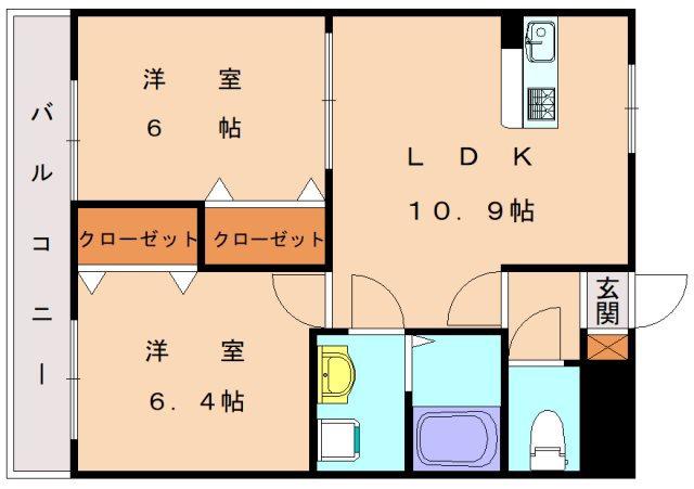 コリーナ・ベルデII(2LDK/3階)の間取り写真