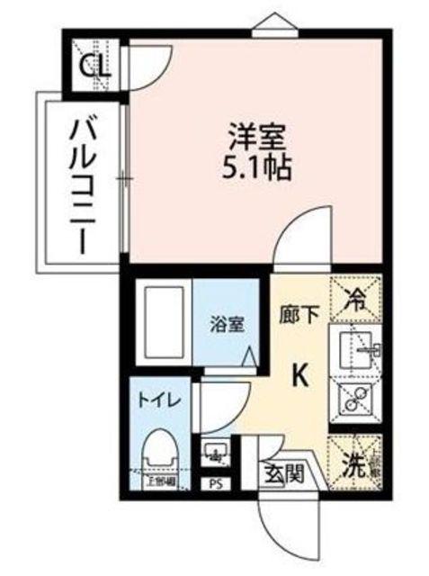 グランクオール蒲田(1K/2階)の間取り写真