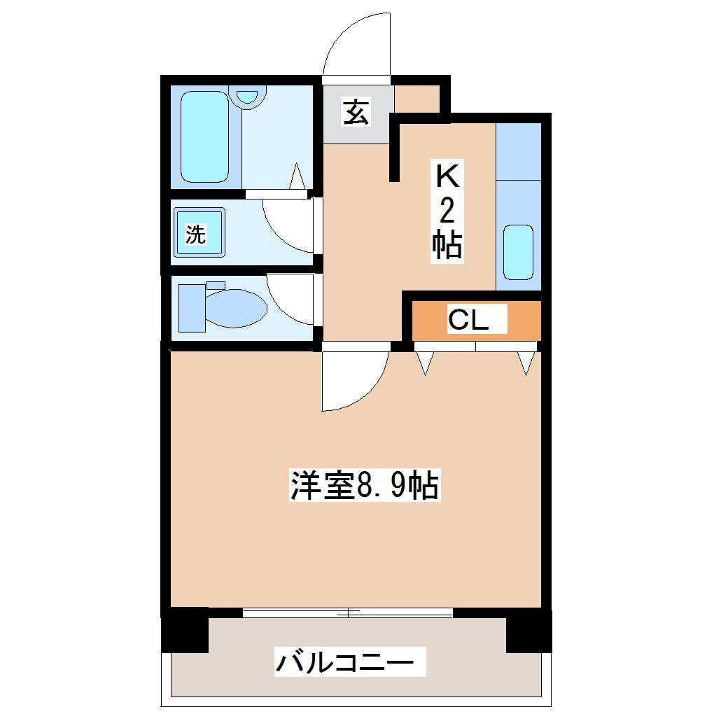 KT NET 21(1K/4階)の間取り写真