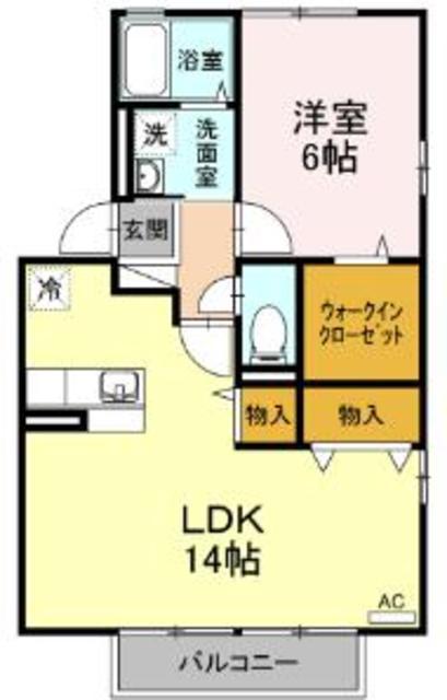 クラインカルデンB(1LDK/2階)の間取り写真
