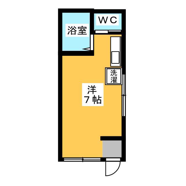 ヴィラ長崎(ワンルーム/1階)の間取り写真