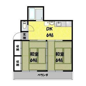 ヴィレッジ東海(2DK/4階)の間取り写真