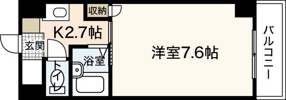 ルート大宮(1K/2階)の間取り写真