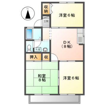 彩雲A棟(3DK/2階)の間取り写真